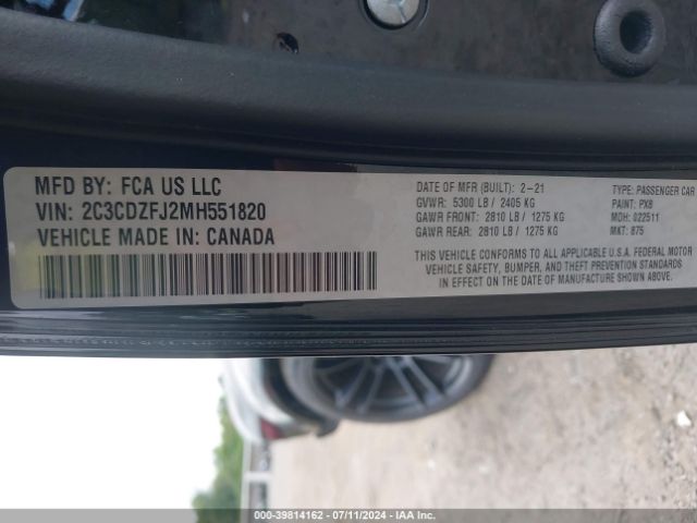 2C3CDZFJ2MH551820 Dodge Challenger R/t Scat Pack Widebody