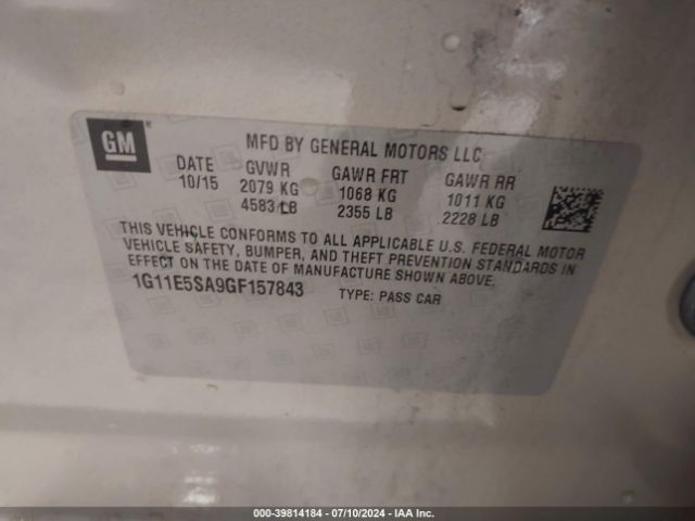 1G11E5SA9GF157843 Chevrolet Malibu Limited Ltz