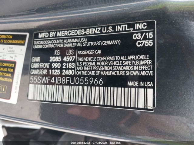 55SWF4JB8FU055966 Mercedes-Benz C 300 Luxury/sport