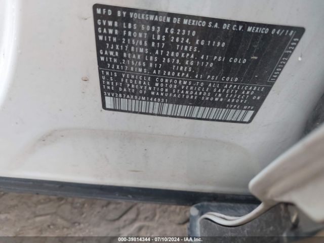 3VV2B7AX9JM144931 Volkswagen Tiguan 2.0t Se/2.0t Sel