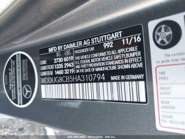 WDDUG8CB5HA310794 Mercedes-Benz S 550