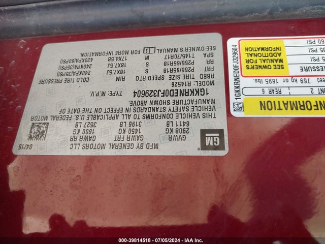 GMC Acadia Sle-1 2015 1GKKRNED0FJ329604 Image 9