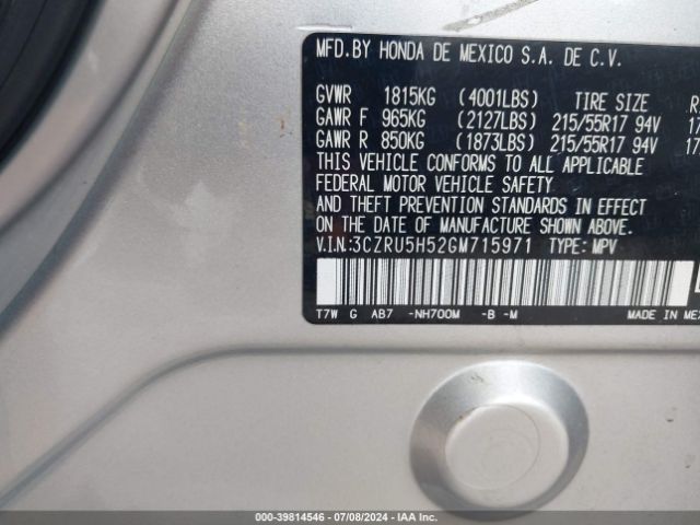 3CZRU5H52GM715971 Honda HR-V EX