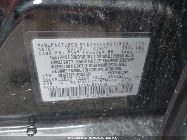 Nissan SENTRA S 2018 3N1AB7AP9JY302304 Image 9