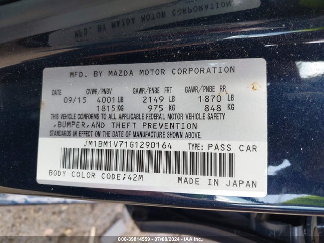 Mazda Mazda3 I Touring 2016 JM1BM1V71G1290164 Image 9