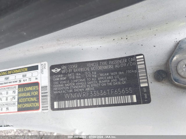 2006 MINI COOPER WMWRF33536TF65655 Photo 8