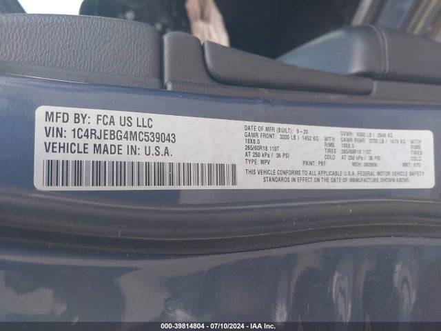 1C4RJEBG4MC539043 Jeep Grand Cherokee