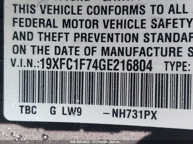 Honda Civic Ex-l 2016 19XFC1F74GE216804 Image 9