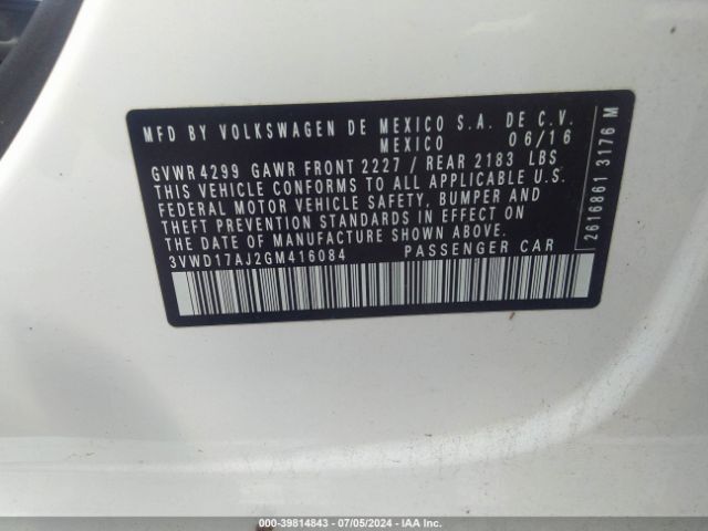 3VWD17AJ2GM416084 Volkswagen Jetta 1.8t Sport