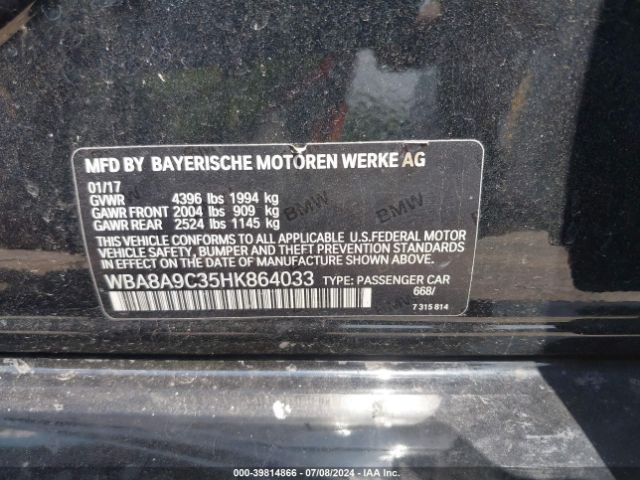 WBA8A9C35HK864033 BMW 320i