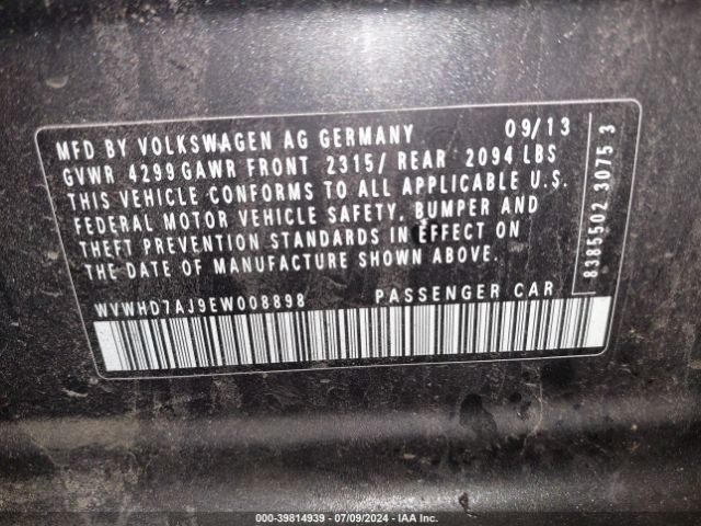 WVWHD7AJ9EW008898 Volkswagen Gti Wolfsburg Edition