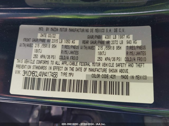 3MVDMBCL4NM417468 Mazda Cx-30 Preferred