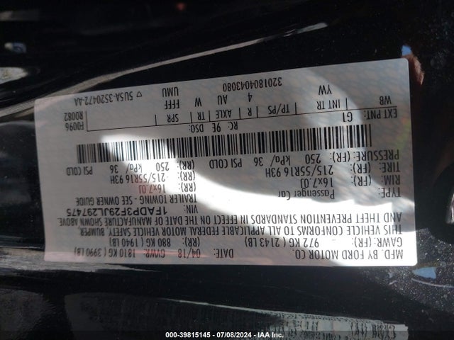 Ford FOCUS SE 2018 1FADP3F29JL297475 Image 9