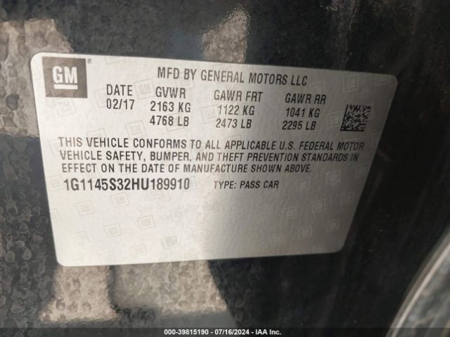 1G1145S32HU189910 Chevrolet IMPALA 2LZ