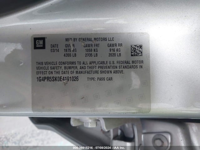 1G4PR5SK0E4191026 Buick Verano Convenience Group