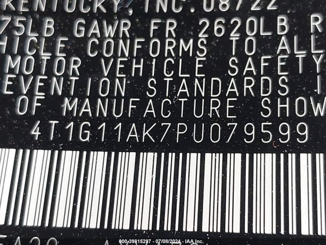 Toyota CAMRY SE 2023 4T1G11AK7PU079599 Image 9