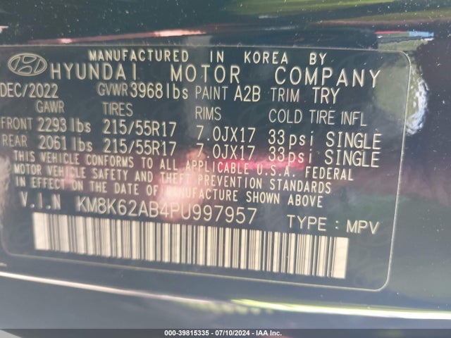 Hyundai Kona Sel 2023 KM8K62AB4PU997957 Image 9
