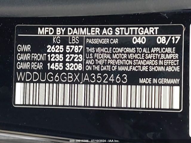 WDDUG6GBXJA352463 Mercedes-Benz S 450 4matic