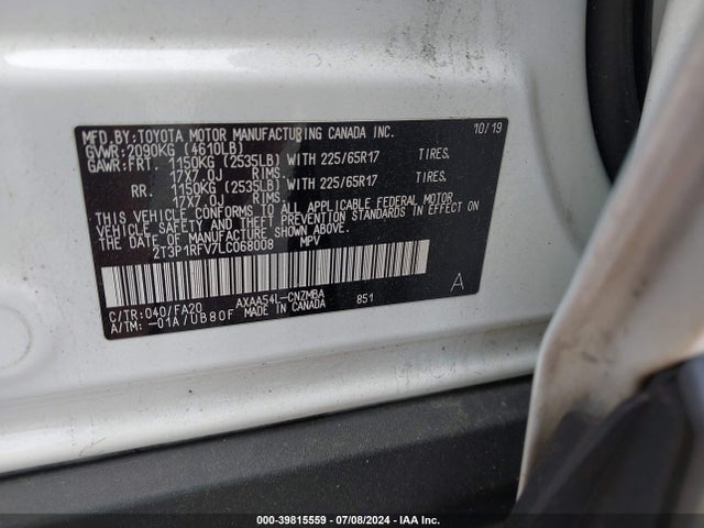 Toyota Rav4 Xle 2020 2T3P1RFV7LC068008 Image 9