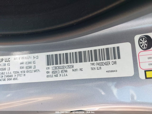 Chrysler 200 S 2014 1C3BCBGG3EN135230 Image 9