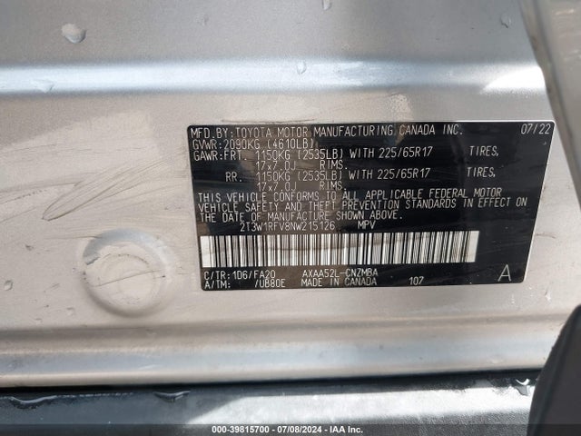 Toyota Rav4 Xle 2022 2T3W1RFV8NW215126 Image 9