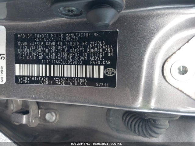Toyota CAMRY LE 2020 4T1C11AK9LU959003 Image 9
