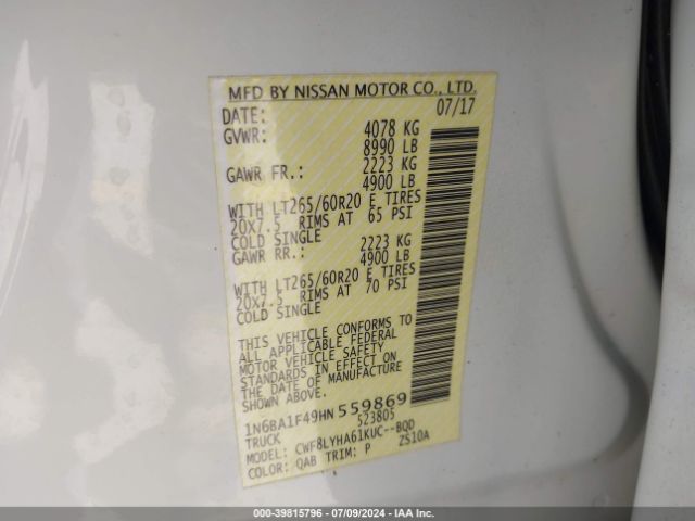 1N6BA1F49HN559869 Nissan Titan Xd Platinum Reserve Diesel