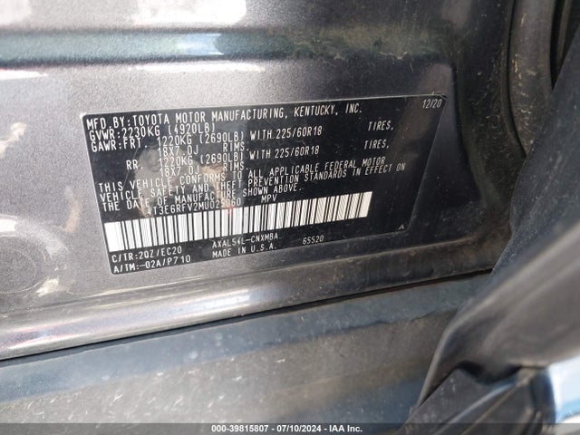 4T3E6RFV2MU025060 Toyota Rav4 Hybrid Xse