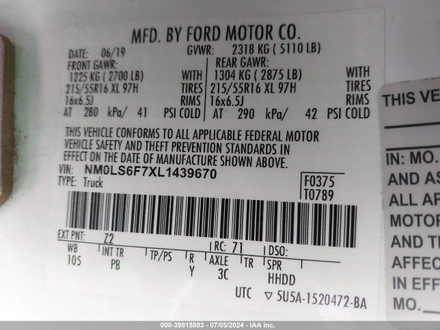 Ford Transit Connect Xlt 2020 NM0LS6F7XL1439670 Image 9