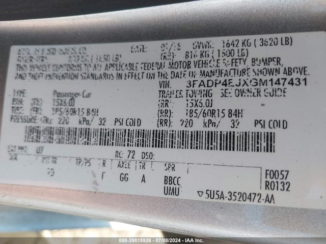 Ford FIESTA SE 2016 3FADP4EJXGM147431 Image 9