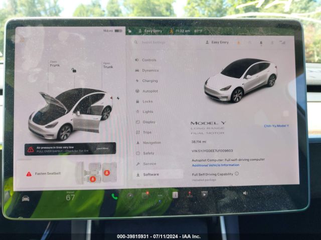 5YJYGDEE7LF009603 Tesla Model Y Long Range Dual Motor All-wheel Drive