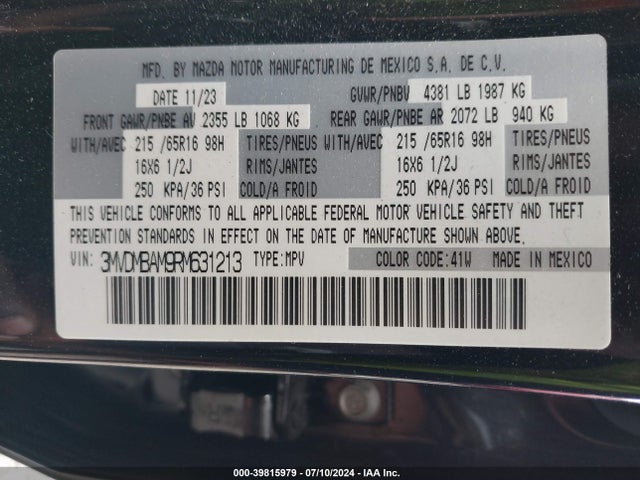 3MVDMBAM9RM631213 Mazda Cx-30 2.5 S