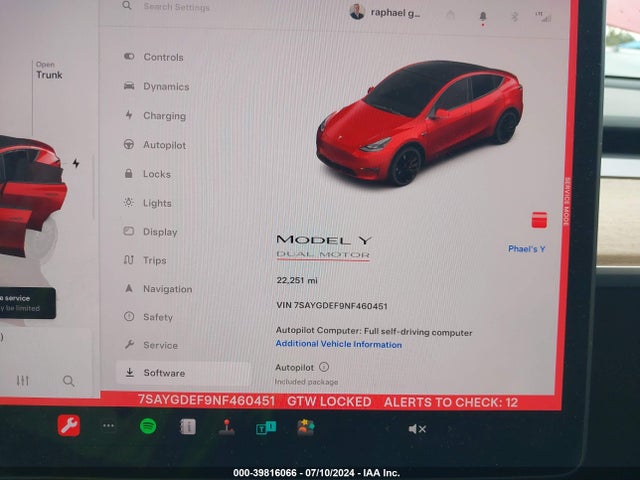 7SAYGDEF9NF460451 Tesla Model Y Performance Dual Motor All-wheel Drive