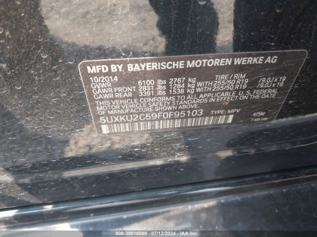5UXKU2C59F0F95103 BMW X6 Xdrive35i
