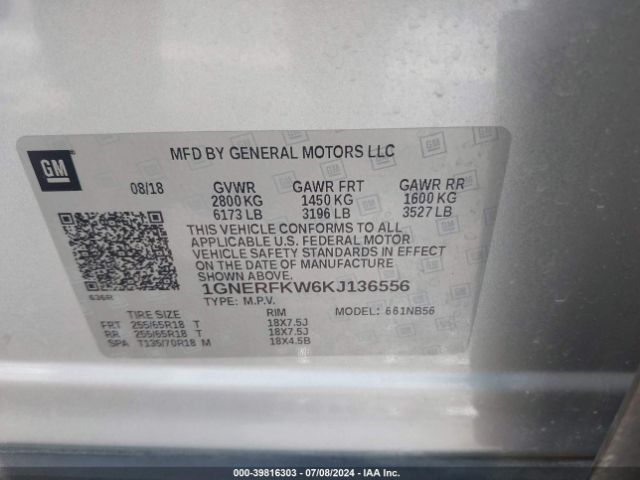 1GNERFKW6KJ136556 Chevrolet Traverse Ls