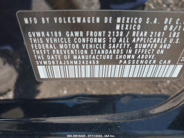Volkswagen Jetta 1.4t Se 2017 3VWDB7AJ5HM242459 Image 9