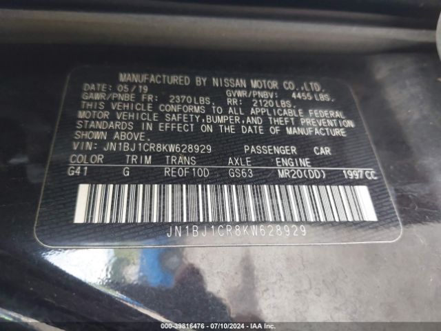 JN1BJ1CR8KW628929 Nissan Rogue Sport Sv