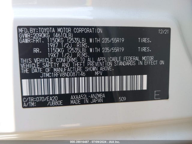 Toyota Rav4 Xle Premium 2022 JTMC1RFV8ND087146 Image 9