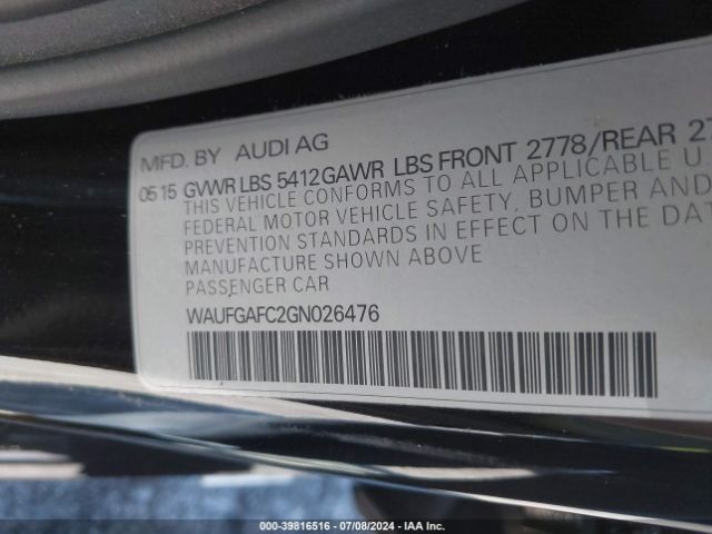 WAUFGAFC2GN026476 Audi A6 3.0t Premium Plus
