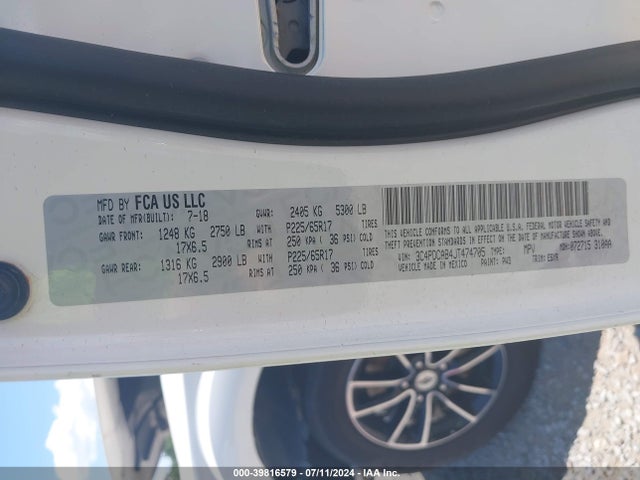 Dodge JOURNEY SE 2018 3C4PDCAB4JT474705 Image 9