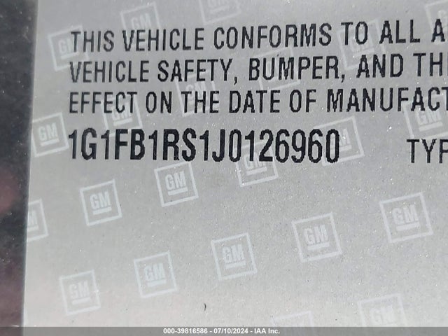 Chevrolet Camaro 1lt 2018 1G1FB1RS1J0126960 Image 9