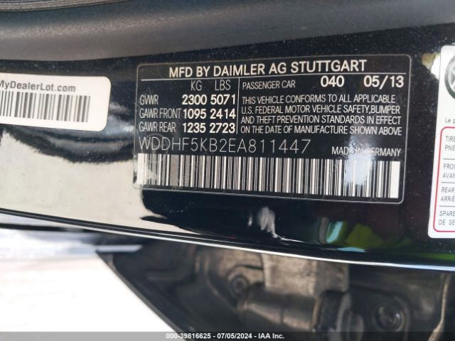 WDDHF5KB2EA811447 Mercedes-Benz E 350