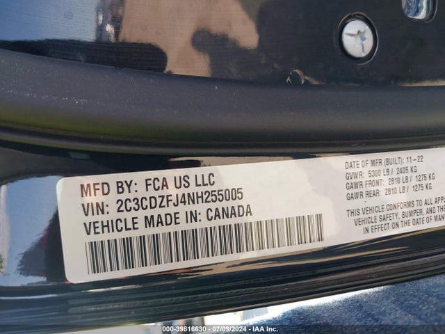 Dodge Challenger R/t Scat Pack 2022 2C3CDZFJ4NH255005 Image 9