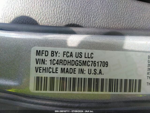 1C4RDHDG5MC761709 Dodge Durango Gt Rwd