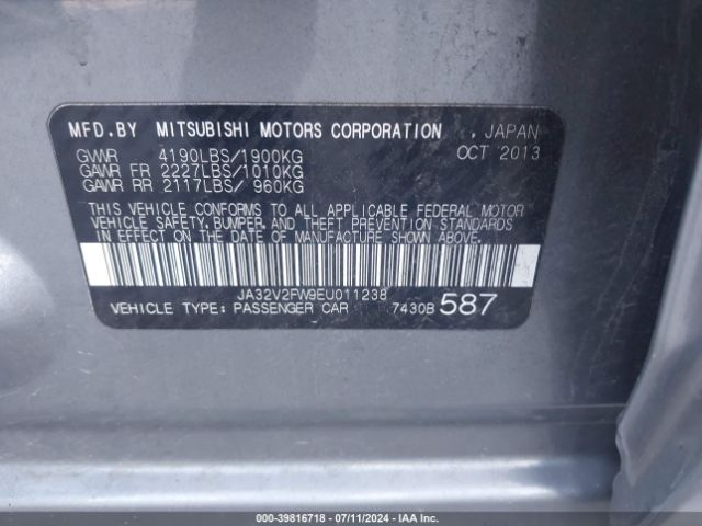 JA32V2FW9EU011238 Mitsubishi Lancer Se