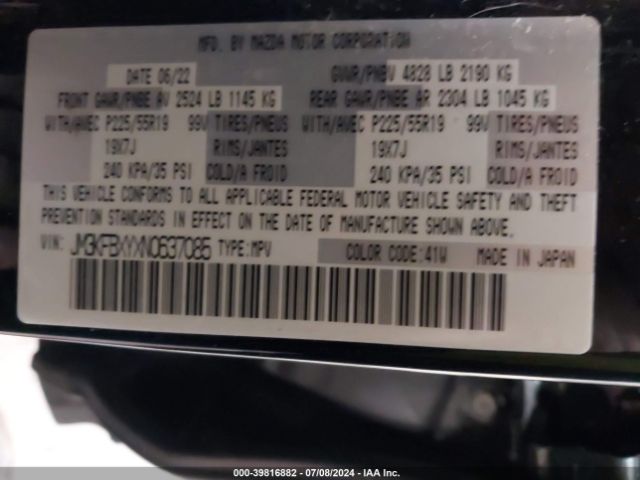 JM3KFBXYXN0637085 Mazda Cx-5 2.5 Turbo Signature