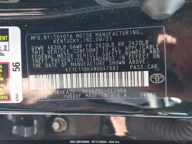 Toyota Camry Le Awd 2022 4T1C11BK4NU047882 Image 9