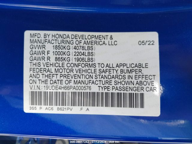 19UDE4H66PA000576 Acura Integra A-spec W/ Technology