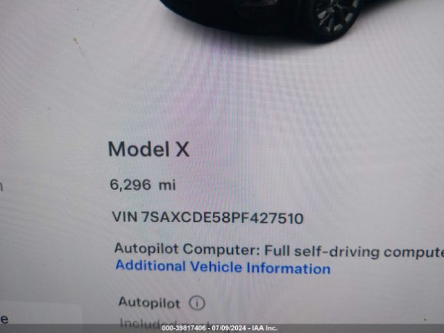7SAXCDE58PF427510 Tesla Model X Dual Motor All-wheel Drive/standard Range