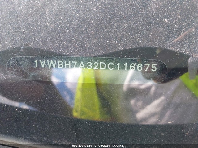 Aukcja sprzedaży 2013 Volkswagen Passat 2.5l Se, vin: 1VWBH7A32DC116675, numer aukcji: 39817534